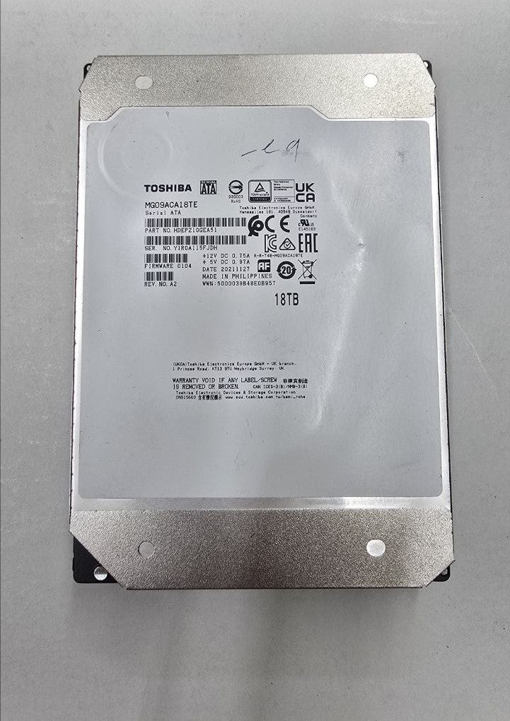 [ジャンク] TOSHIBA 内蔵HDD 18TB Toshiba Announces 18TB MG09 Series Hard Disk Drives